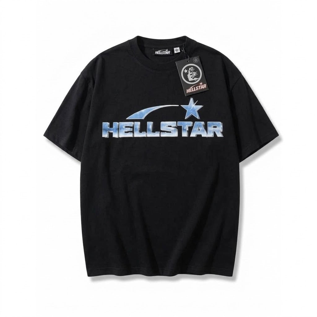 Hellstar Blue Chrome Logo Tee