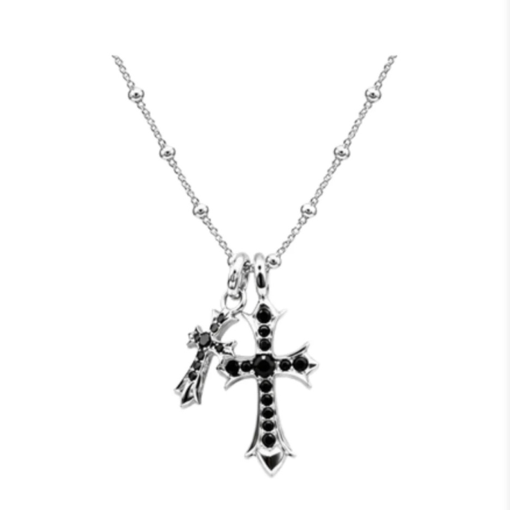 Collar Chrome Heart Full Set (Plateado-Negro)