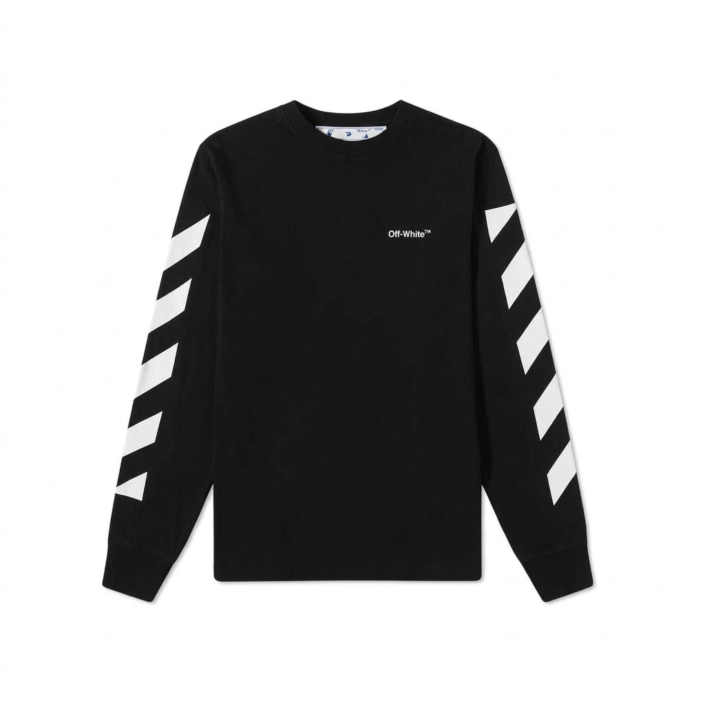 OFF-WHITE Off-Digonal Helvetica Oversized Sweatshirt (White-Black)